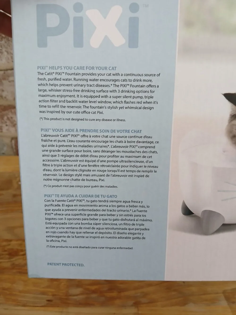 Catit Pixie Cat Drinking Fountain - White - with Extra Filters
